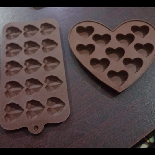 Silicone Chocolate Molds | Non-Stick Candy & Cake Chocolate Making Mold Kit | For Kids & Adults ( heart shape)