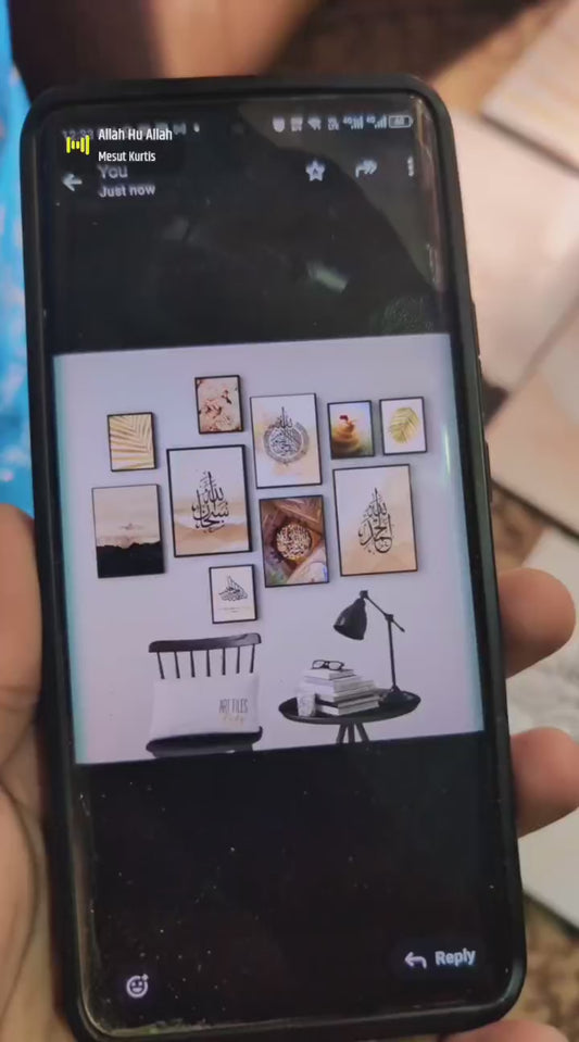 10Pcs Islamic Calligraphy Photo Tiles – 10 Piece Set with Double Tape, Small 5x7 & Large 8x11 Frames