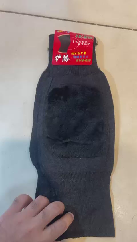 (Pair) Unisex Cashmere Wool Knee Warmers – Winter Thermal Velvet Knee Pads for Men & Women